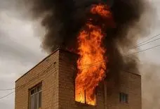 آتش‌سوزی در ساختمان در حال ساخت در سردار جنگل/ سقوط دو کارگر از پشت‌بام؛ یک نفر جان باخت + تصاویر