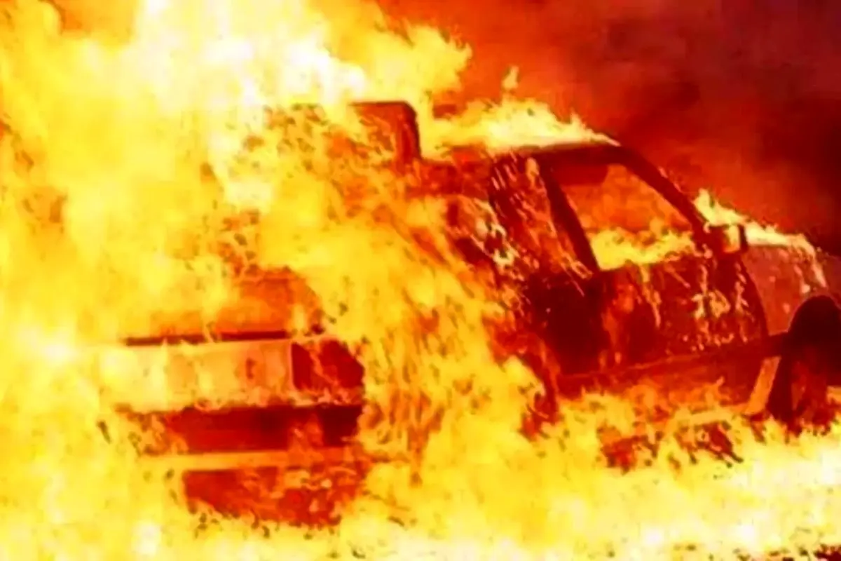 آتش سوزی خودروی قاچاق سوخت