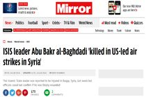 ابوبکر البغدادی بر اثر بمباران هوایی آمریکا کشته شده است