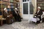 رئیس دفتر رهبر انقلاب با آیت‌ عظام نوری همدانی و مکارم شیرازی دیدار کرد