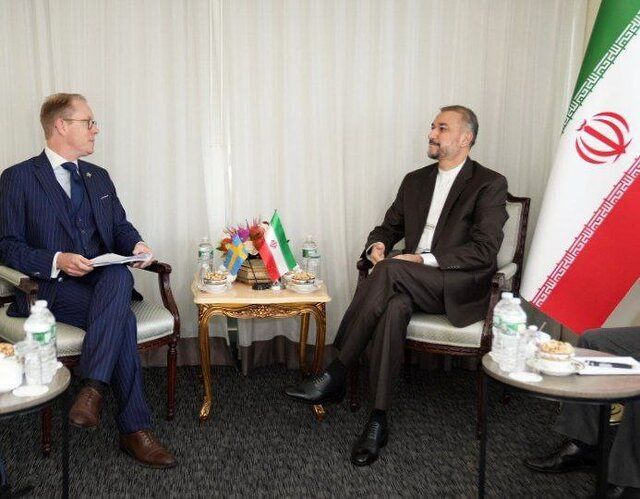 وزیران خارجه ایران و سوئد در محل اقامت امیرعبداللهیان دیدار کردند