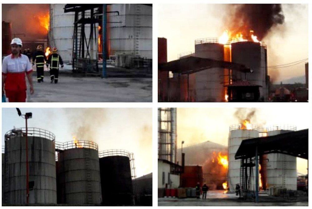 حریق مرگبار کارخانه مشتقات نفتی در کرمانشاه/ آتش سوزی مهار شد