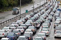 آزادراه قزوین - کرج ترافیک سنگین است