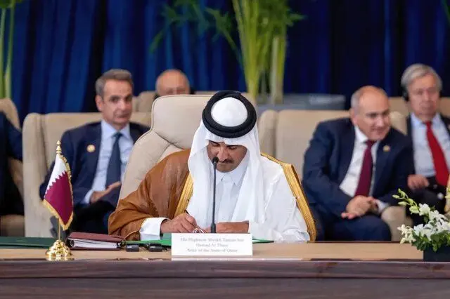 امیر قطر بر پایبندی همه طرف‌ها به توافقات اجلاس شرم الشیخ تاکید کرد
