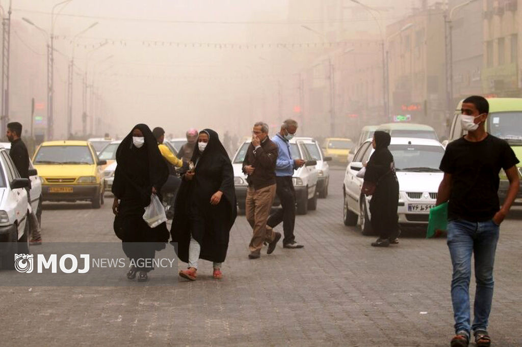 هوا در ده‌ شهر خوزستان آلوده است 