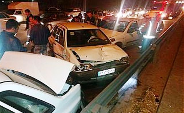 تصادف زنجیره‌ای با 18 مصدوم در مازندران
