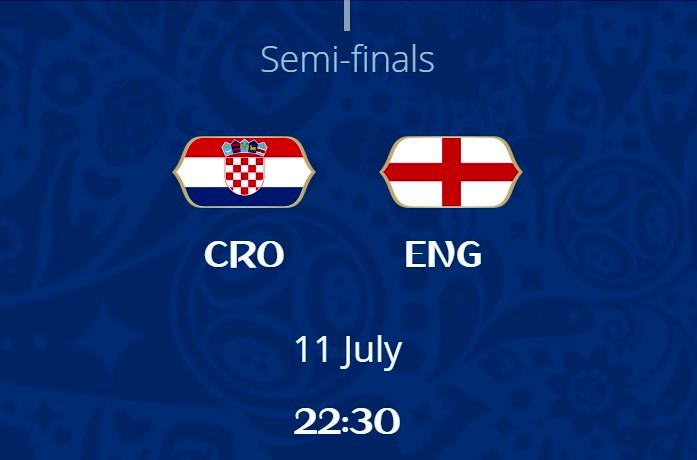 ساعت بازی انگلیس و کرواسی در مرحله نیمه نهایی جام جهانی 2018