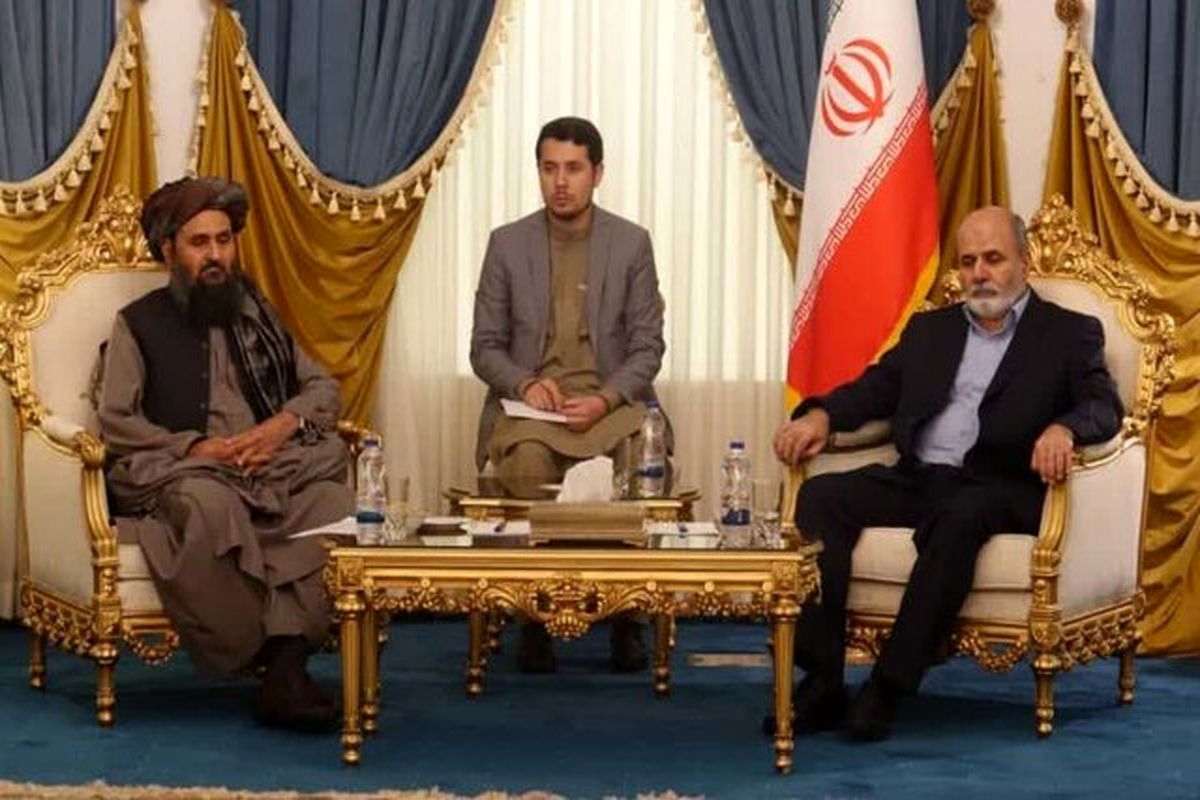 ملاعبدالغنی برادر با دبیر شورای عالی امنیت ملی ایران دیدار کرد