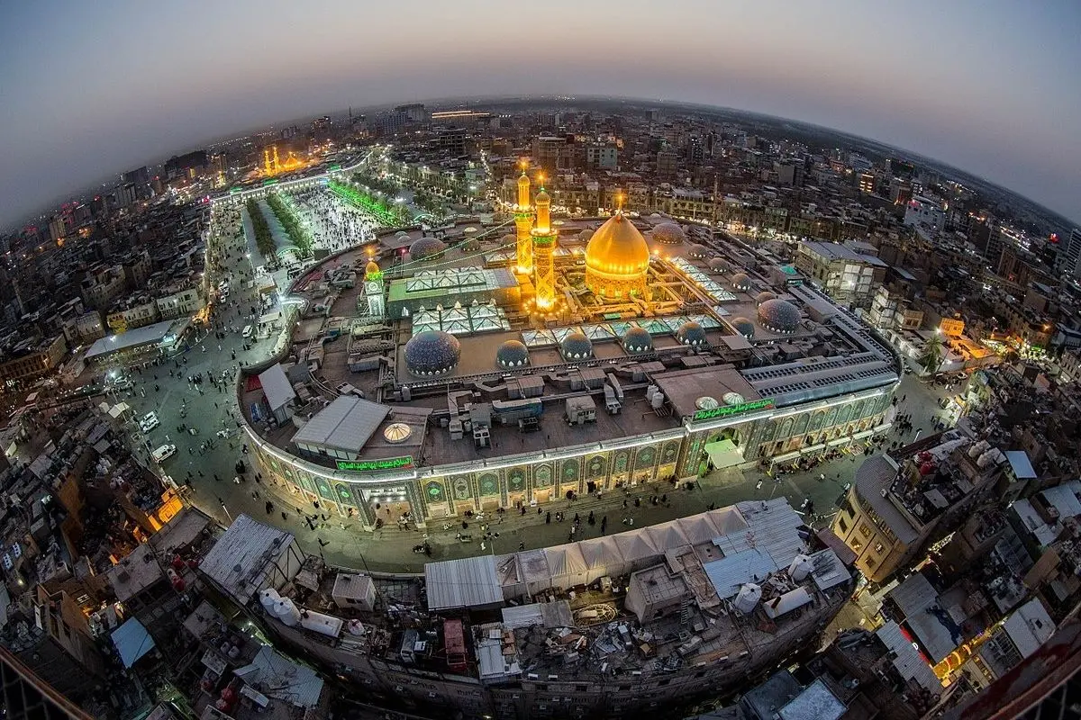 تصویر هوایی از بین‌الحرمین در شب بیست‌وسوم ماه مبارک‌ رمضان + فیلم