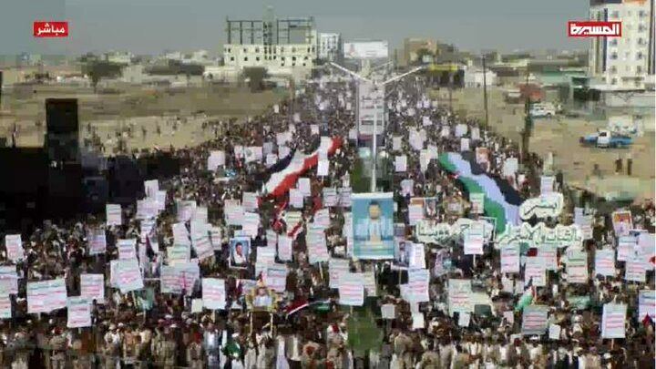 یمنی‌ها در حمایت از غزه راهپیمایی کردند