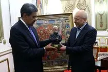 رئیس مجلس هدیه خانواده شهید سلیمانی را به رئیس جمهور ونزوئلا رساند
