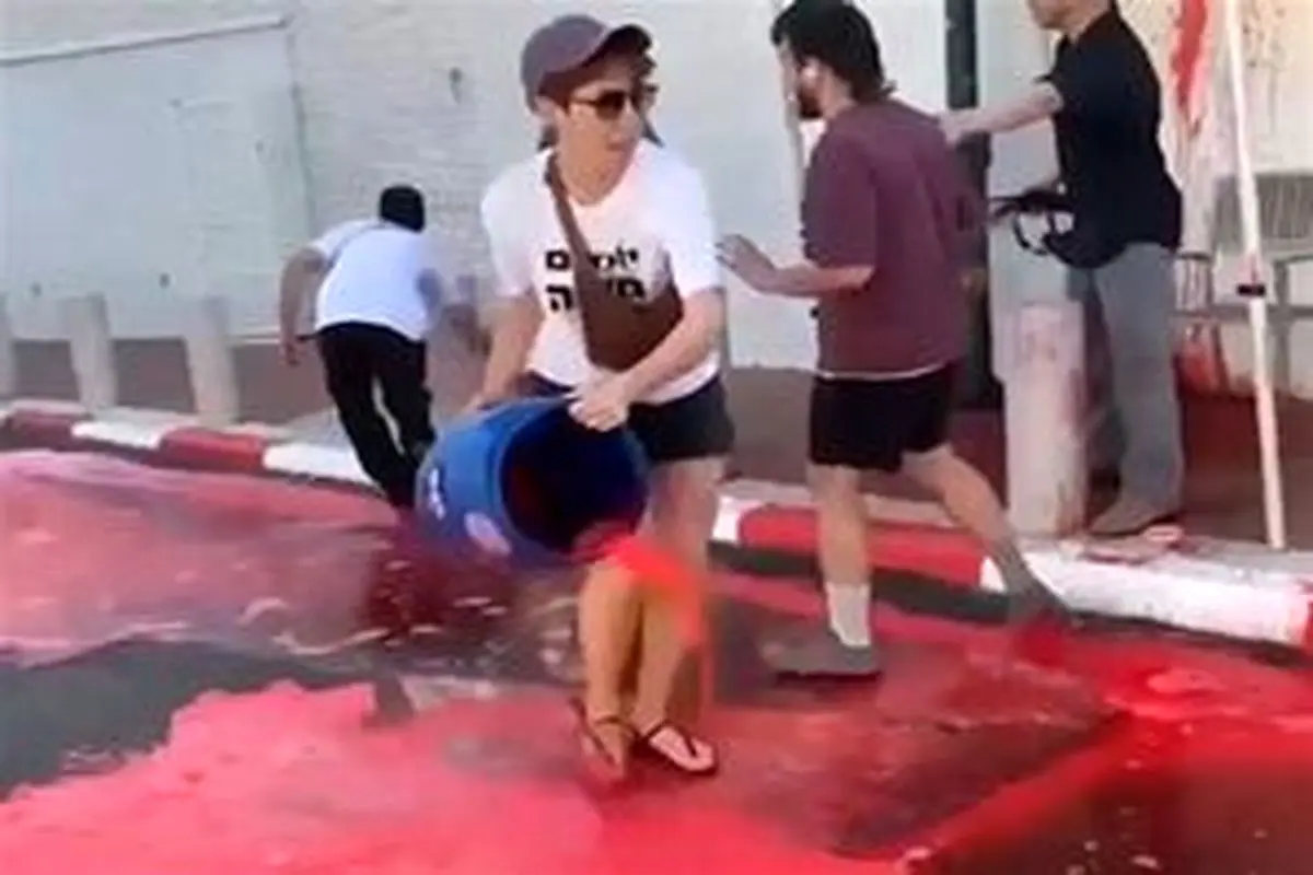 مخالفان جنگ غزه با رنگ سرخ به درِ خانه ایال زامیر رسیدند