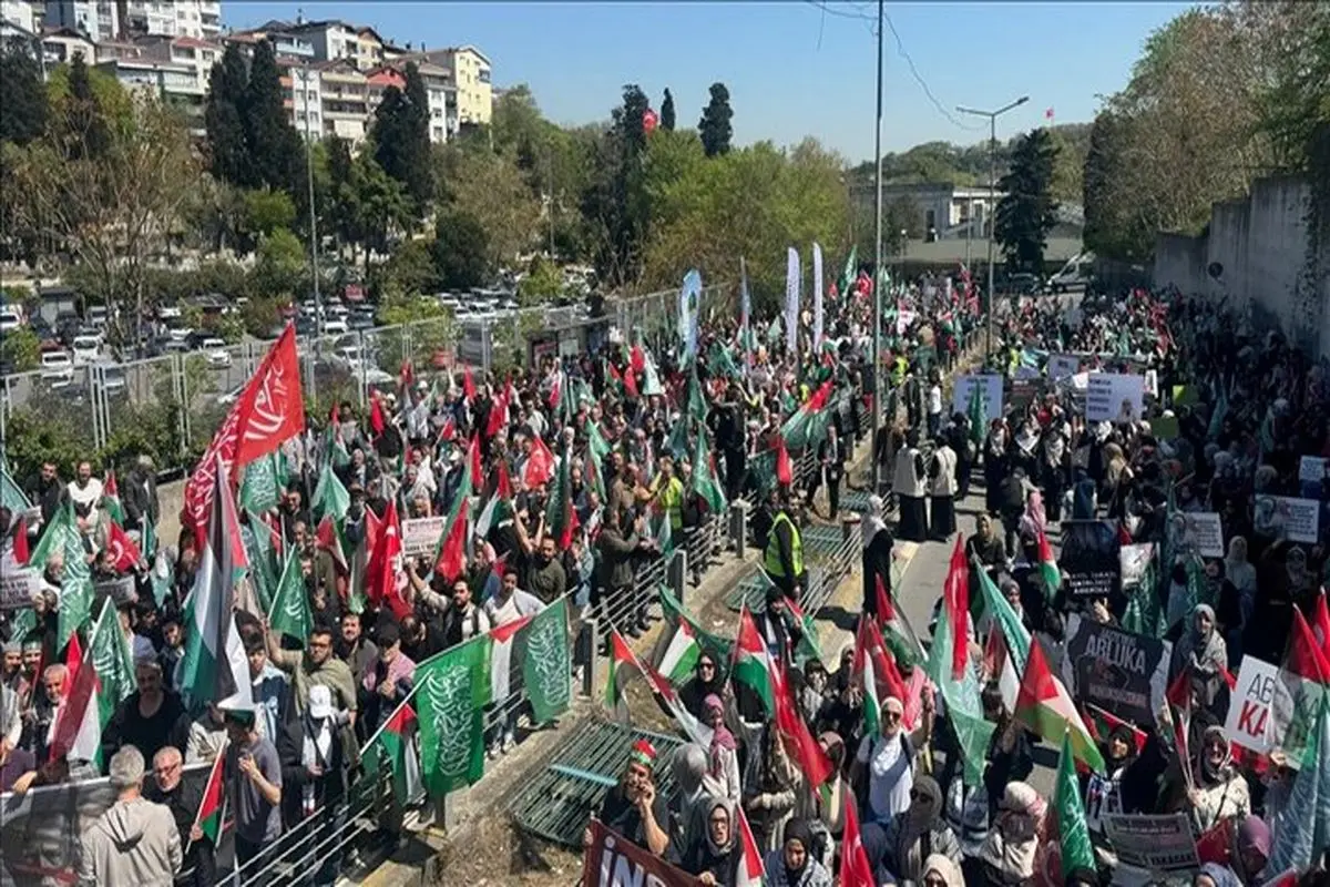مردم ترکیه در حمایت از غزه تظاهرات کردند
