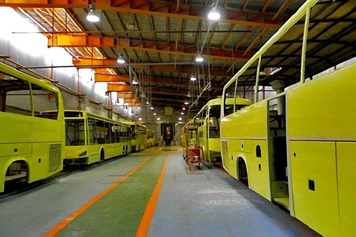 تولید اتوبوس در بهمن ماه کاهش یافت