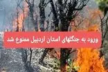 ممنوعیت ورود به جنگل‌های استان اردبیل تا اطلاع ثانوی