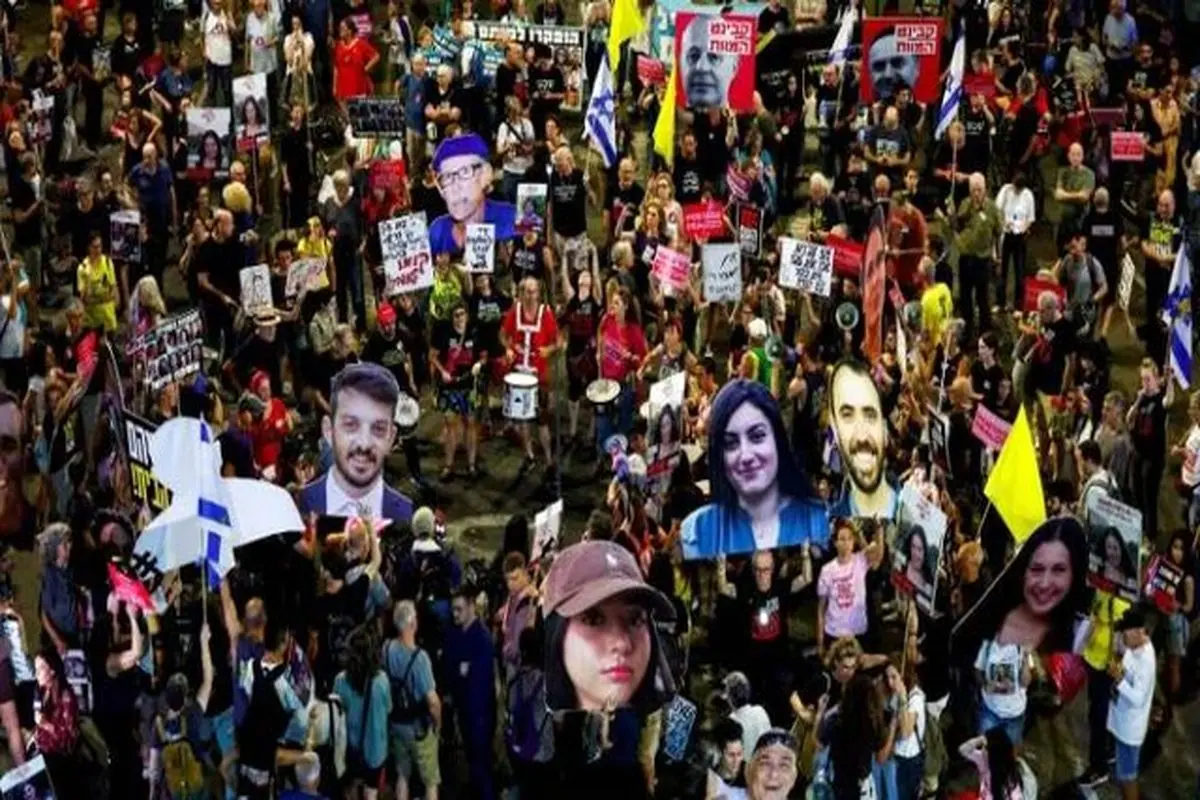 شهرکنشینان صهیونیستی اطراف وزارت جنگ در اعتراض به اشغال غزه تظاهرات کردند