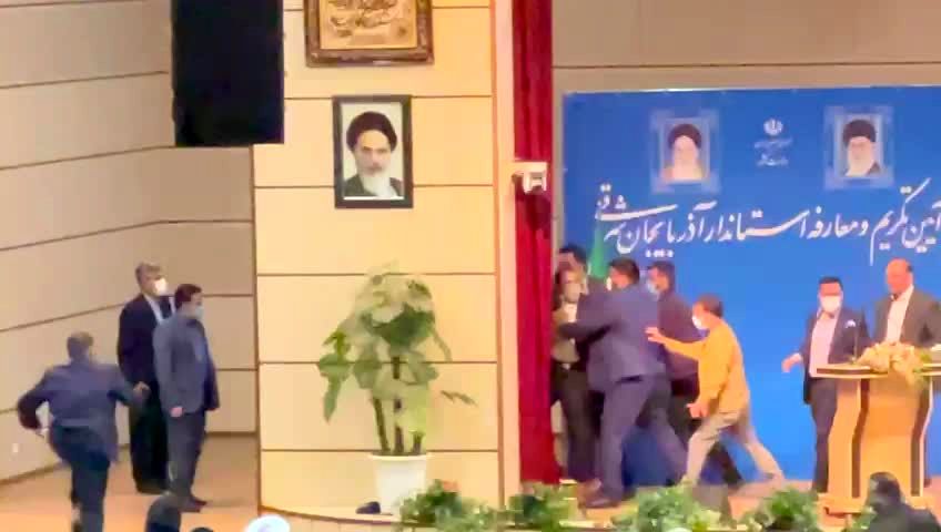 حاشیه تلخ در مراسم معارفه استاندار آذربایجان شرقی/ استاندار ضارب را بخشید + فیلم 