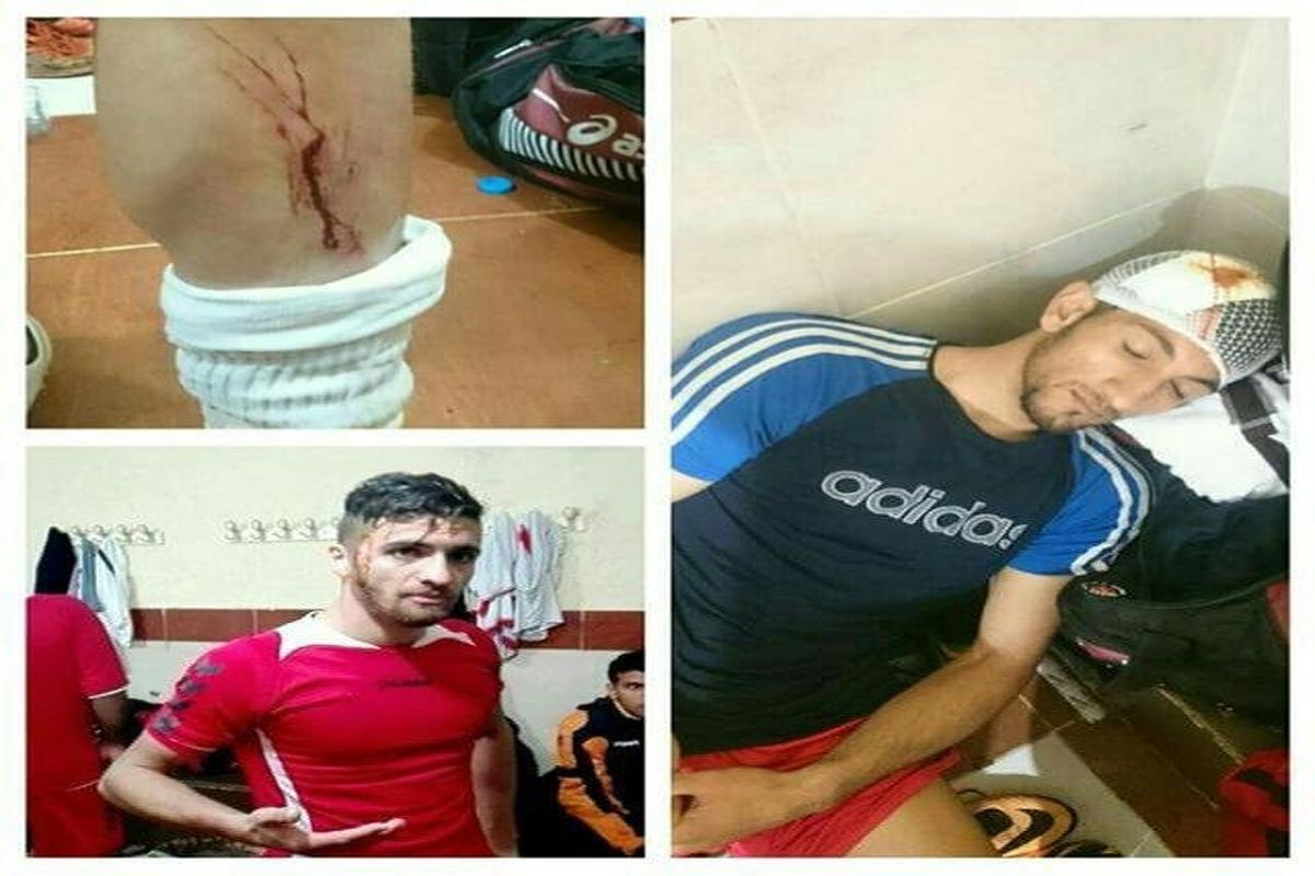 درگیری خونین در بازی لیگ دسته 2 فوتبال ایران