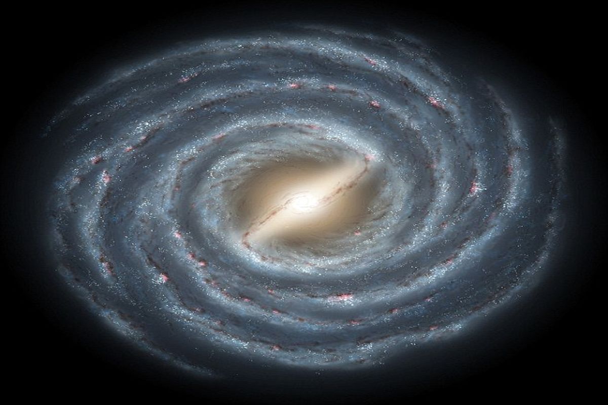 محور مرکزی کهکشان راه‌ شیری تاب دارد