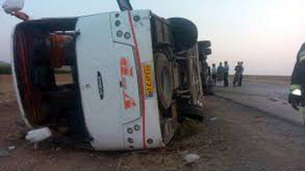 آخرین وضعیت واژگونی اتوبوس مهارلو اعلام شد