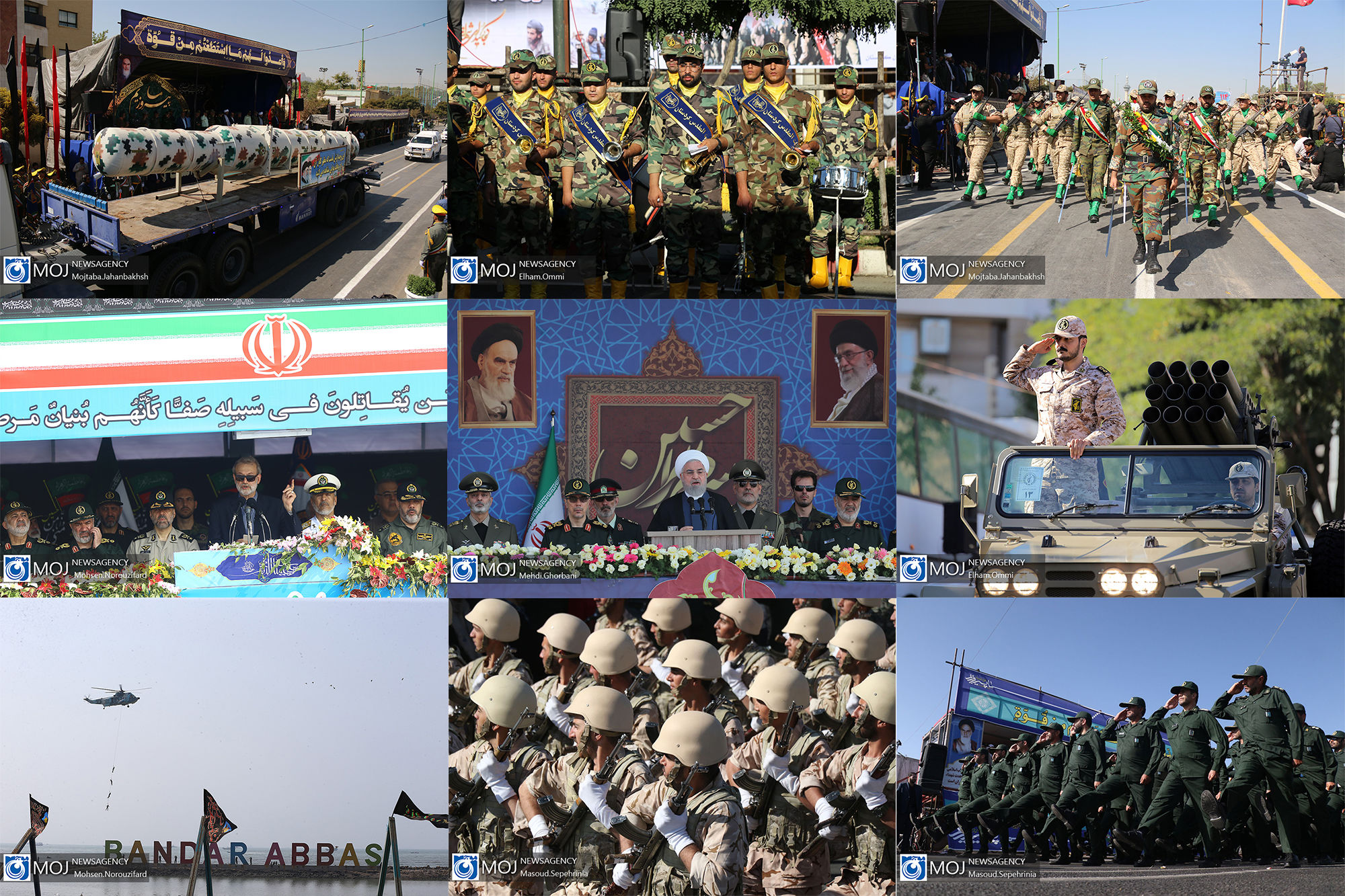 رژه یگان های نمونه نیروهای مسلح در سراسر کشور