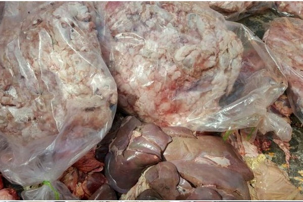 کشف و ضبط ۱۲۳۰ کیلوگرم گوشت غیر بهداشتی در شهر کرمانشاه