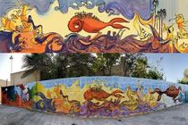  نقاشی دیواری افسانه داماهی در جزیره بوموسی رونمایی شد