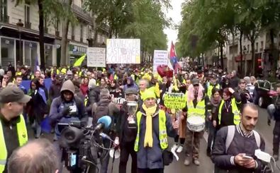تظاهرات جلیقه زردها در پاریس برگزار شد