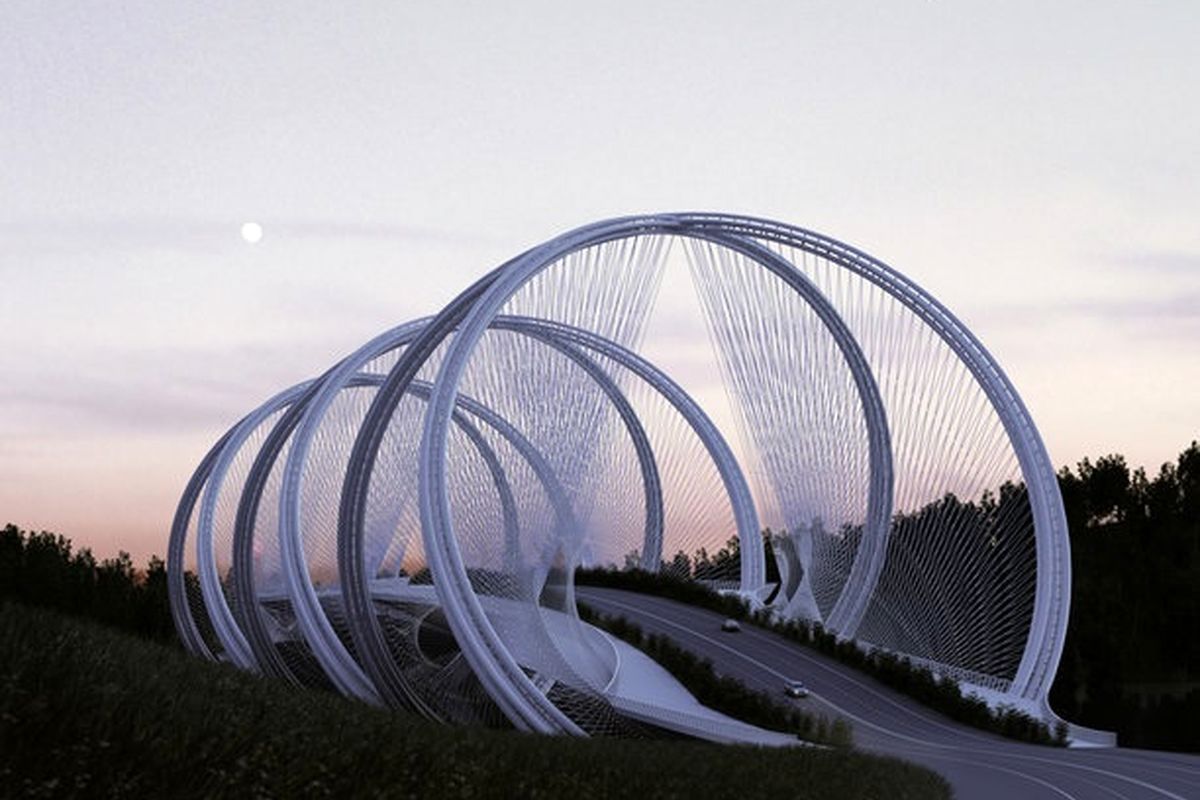 ساخت پل با الهام از حلقه‌های المپیک + تصاویر