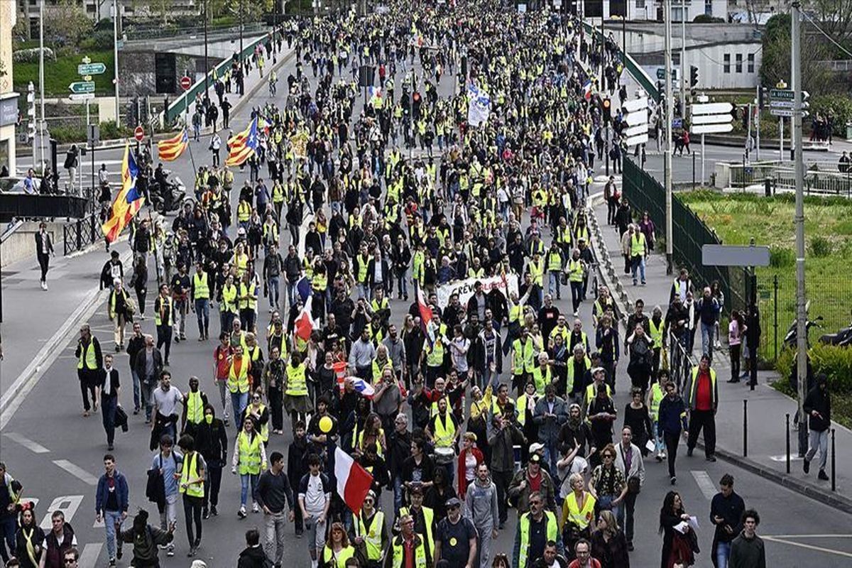 تظاهرات جلیقه زردها در فرانسه وارد هفته چهل و پنجم شد