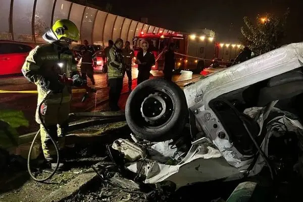 جان‌باختن ۴ پاکبان شهرداری بر اثر برخورد خودرو سواری