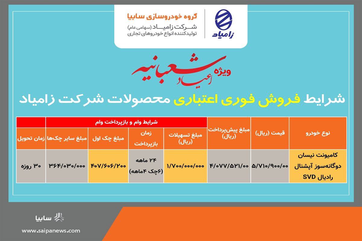 فروش فوری اعتباری کامیونت نیسان دوگانه سوز
