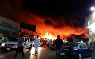 آتش سوزی در یکی از پایانه های نفتی در عربستان