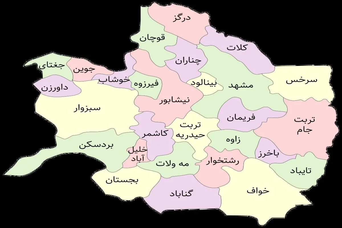 نقشه خراسان‌رضوی 