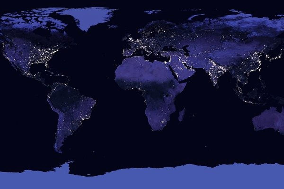 واضح ترین نقشه زمین در شب منتشر شد